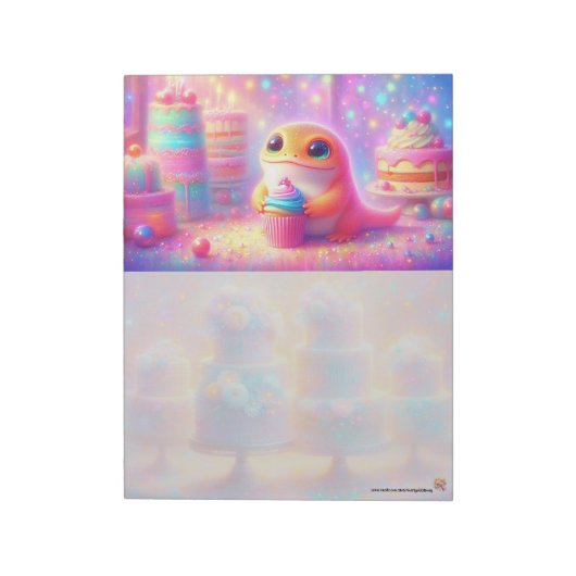 Molch mit Cupcake Notizblock (Rotiert)