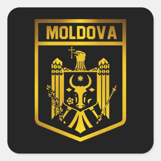 Moldau-Emblem Quadratischer Aufkleber (Vorderseite)