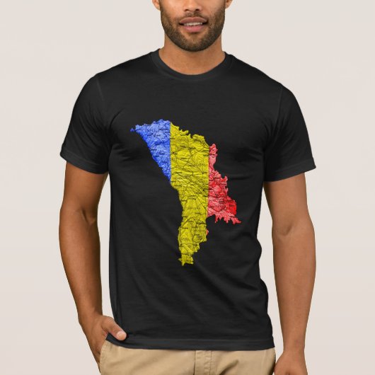 Moldau Flagcolor-Map-T - Shirt (Vorderseite)