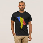 Moldau Flagcolor-Map-T - Shirt (Vorne ganz)