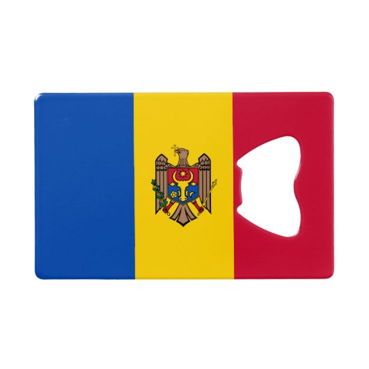 Moldau-Flagge Geldbeutel Flaschenöffner (Rückseite Horizontal)
