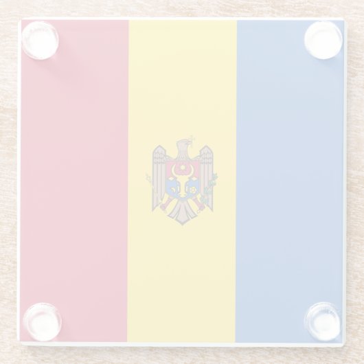Moldau-Flagge Glasuntersetzer (Rückseite)