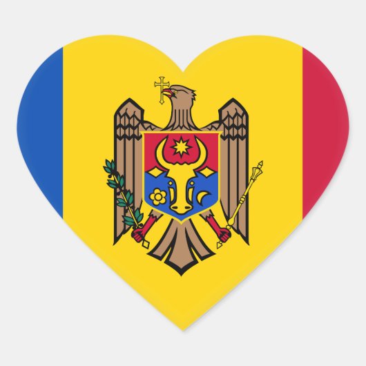 Moldau-Flagge Herz-Aufkleber (Vorderseite)
