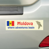 Moldau Flagge + Karte Autoaufkleber (Auf Auto)