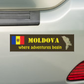 Moldau Flagge + Karte Autoaufkleber (Auf Auto)