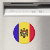 Moldau-Flagge Magnet (In Situ (Geschirrspüler))