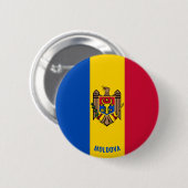 Moldau Flagge Niedlich Patriotisch Button (Vorne & Hinten)