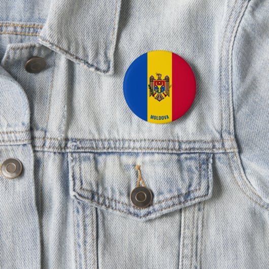 Moldau Flagge Niedlich Patriotisch Button (Beispiel)