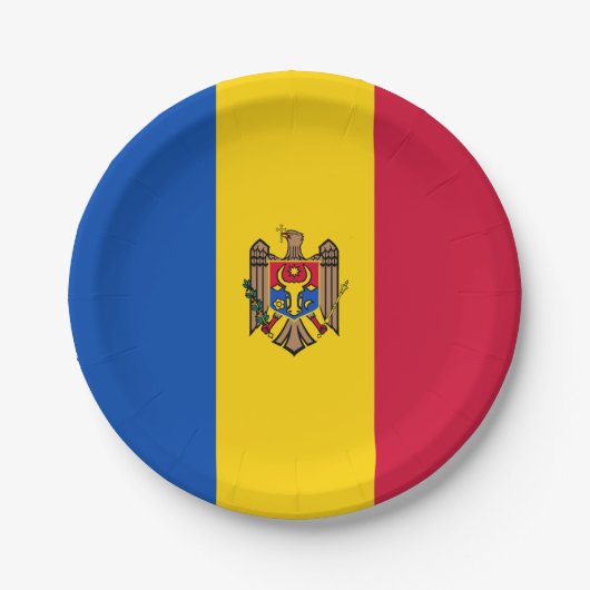 Moldau-Flagge Pappteller (Vorderseite)