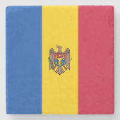 Moldau-Flagge Steinuntersetzer (Vorderseite)