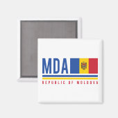 Moldau-Flagge und ISO-Code-Design Magnet (Vorderseite/Rückseite)