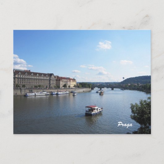 Moldau Fluss, Prag Postkarte (Vorderseite)