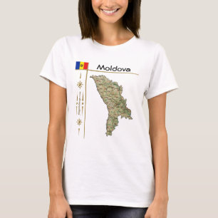 Moldau Karte + Flagge + T - Shirt