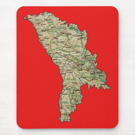 Moldau-Karte Mousepad (Vorne)