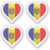 Moldau Liebe Flaggenstempel Aufkleber (Vorderseite)
