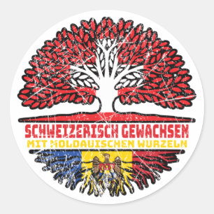 Moldau Moldauisch Schweizer Schweiz Baum Wurzel Runder Aufkleber