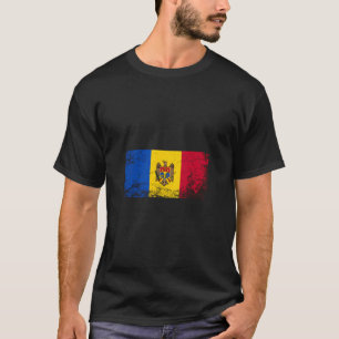 Moldau Nationale Flagge Vintag Moldauer Flag Gesch T-Shirt