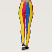 Moldau Nationale Flaggenfarben vertikal gestreift Leggings (Rückseite)