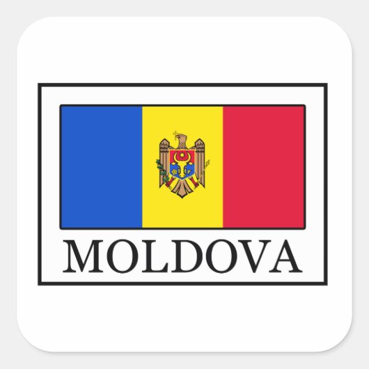 Moldau Quadratischer Aufkleber (Vorderseite)