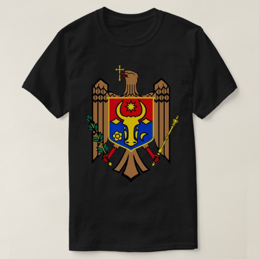 Moldau Wappen T-Shirt Flagge Moldau (Design vorne)