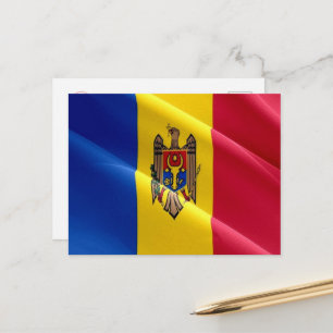 Moldau - Waving Flag - Postkarte