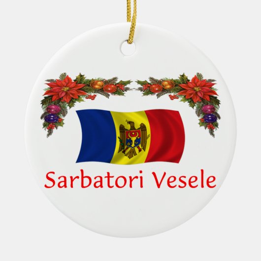 Moldau-Weihnachten Keramik Ornament (Vorne)