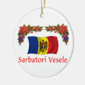 Moldau-Weihnachten Keramik Ornament (Links)
