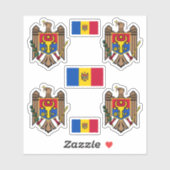 moldauisches Wappen und Flaggenaufkleber Aufkleber (Blatt)