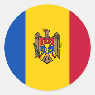 Moldaus Flagge, Flagge der Republik Moldau Runder Aufkleber