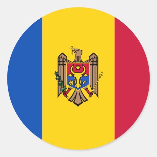 Moldaus Flagge, Flagge der Republik Moldau Runder Aufkleber (Vorderseite)