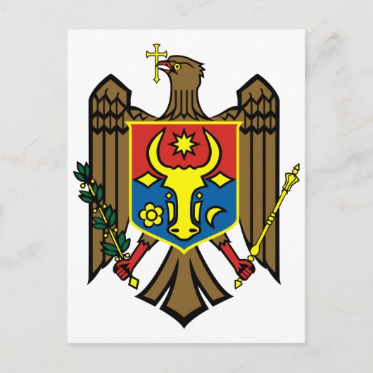 Moldaus Offizieller Wappen Heraltrockenzeichen Postkarte (Vorderseite)