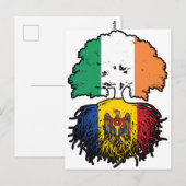 Moldava Moldavan Irish Ireland Tree Roots Flag Postkarte (Vorne/Hinten)