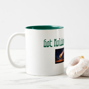Moldavit-Tektit-Kaffeetasse. himmlisch Mystisch Zweifarbige Tasse