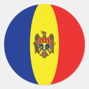 Moldawien Fischaugen-Flaggenaufkleber Runder Aufkleber