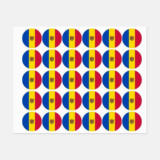 Moldawien-Flagge Etiketten (Blatt)