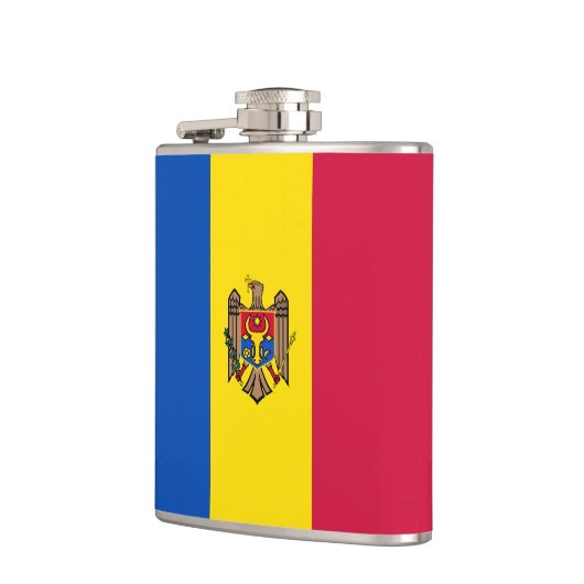 Moldawien-Flagge Flachmann (Links)