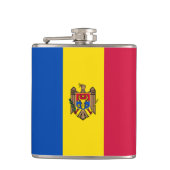 Moldawien-Flagge Flachmann (Vorderseite)