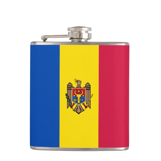 Moldawien-Flagge Flachmann (Vorderseite)