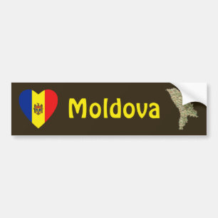 Moldawien-Flagge Herz + Karte Aufkleber Autoaufkleber
