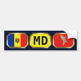 Moldawien-Flagge-Karte-Code-Aufkleber Autoaufkleber