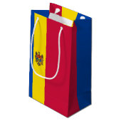 Moldawien-Flagge Kleine Geschenktüte (Rückseite Schrägansicht)