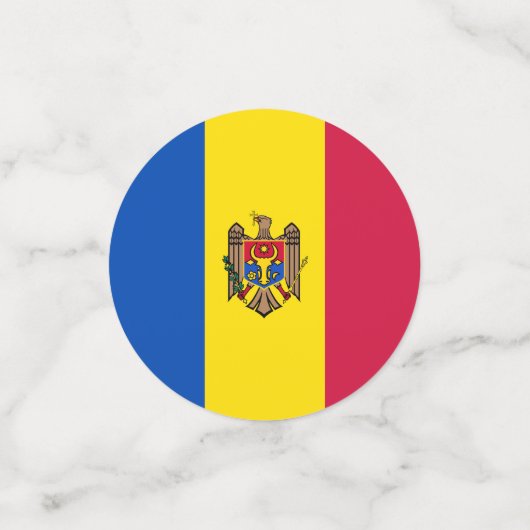 Moldawien-Flagge Konfetti (Klein Vorderseite)
