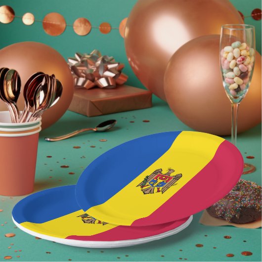 Moldawien-Flagge Pappteller (Multi)