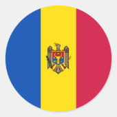 Moldawien-Flagge Runder Aufkleber (Vorderseite)