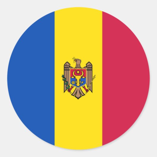 Moldawien-Flagge Runder Aufkleber (Vorderseite)