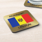 Moldawien-Flagge+Text-Untersetzer Untersetzer (Linke Seite)