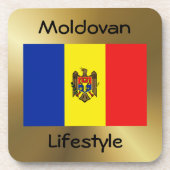 Moldawien-Flagge+Text-Untersetzer Untersetzer (Vorderseite)