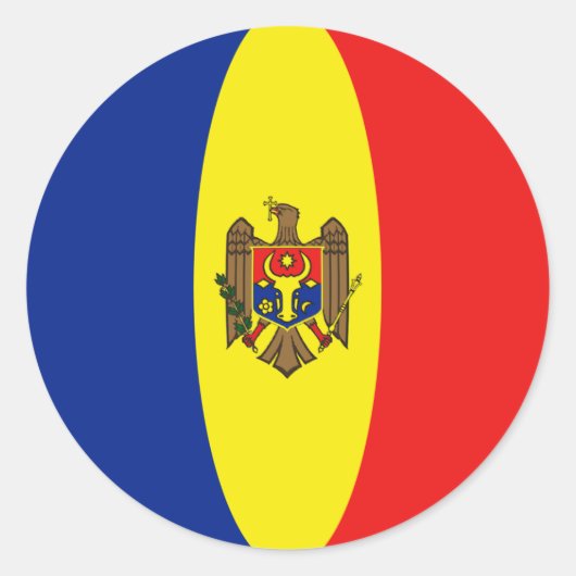 Moldawien-Flaggenmarke Runder Aufkleber (Vorderseite)