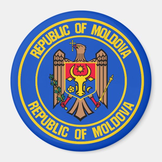 Moldawien-Rundemblem Magnet (Vorne)