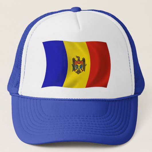 Moldawischer Flaggenhut Truckerkappe (Vorderseite)